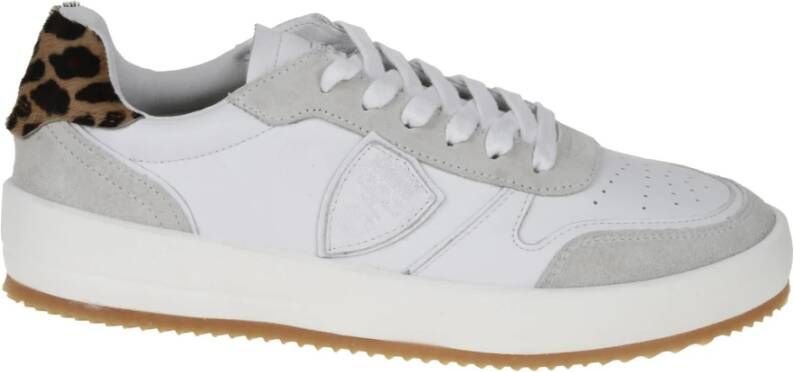 Philippe Model Platte schoenen in wit dierenprint White Dames