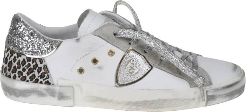 Philippe Model Platte Schoenen Parijs Laag Vrouw Glitter White Dames