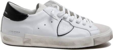 Philippe Model Witte Leren Sneakers met Iconisch Zij Schild White Heren