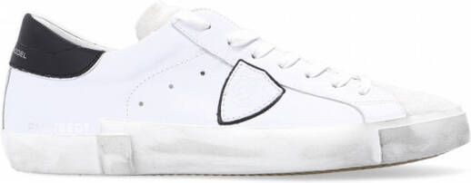 Philippe Model Witte Leren Sneakers met Iconisch Zij Schild White Heren