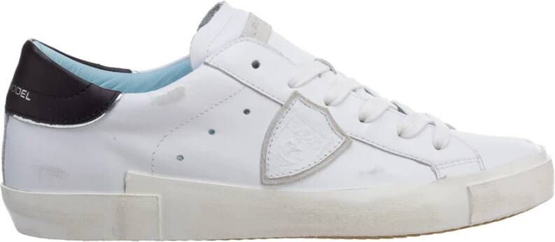 Philippe Model Witte lage top sneakers met verontrustende details White