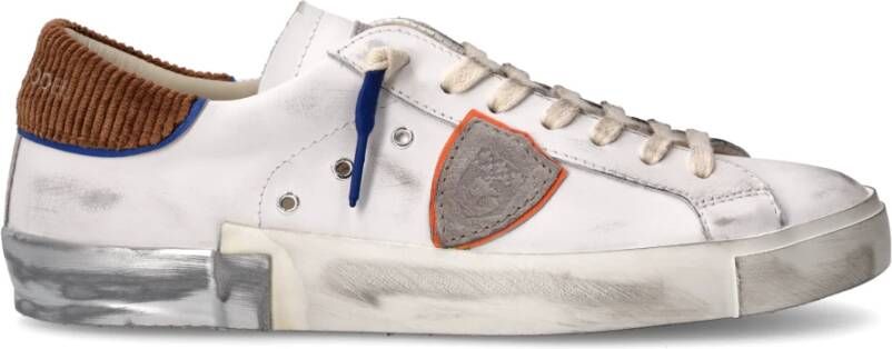 Philippe Model Retro Stijl Wit Cognac Sneakers White Heren