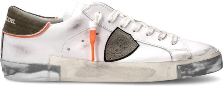 Philippe Model Retro Stijl Wit Groene Sneakers White Heren