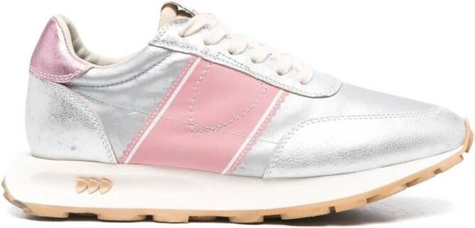 Philippe Model Roze Panel Sneakers Gray Dames