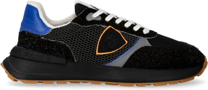 Philippe Model Sportieve Lage Sneaker in Zwart en Oranje Black Heren