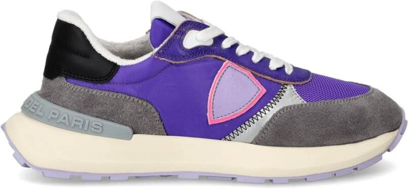 Philippe Model Multicolor textiel sneakers met suède details Meerkleurig