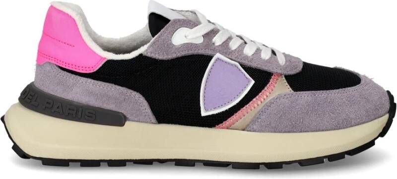 Philippe Model Neon Lila Lage Sneaker met Dikke Zool Meerkleurig Dames