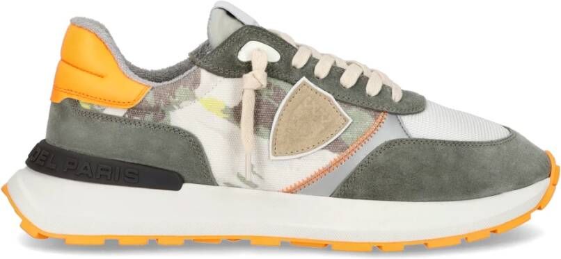 Philippe Model Camoutache Groen Oranje Sneakers Mannen Multicolor Heren