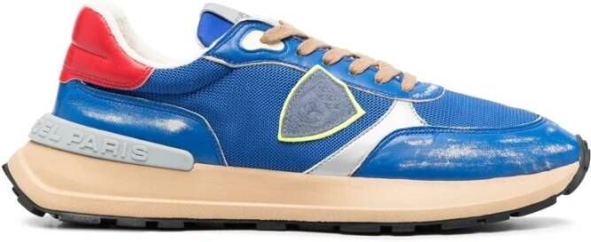 Philippe Model Blauwe Sneakers Regular Fit Geschikt voor alle temperaturen 50% leer 50% andere vezels Blue Heren