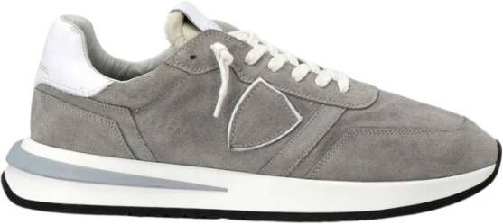 Philippe Model Italiaanse Suède Stijlvolle Heren Sneakers Gray Heren