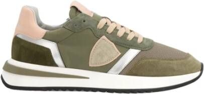 Philippe Model Glamoureuze Metallic Sneakers voor modebewuste vrouwen Green Dames