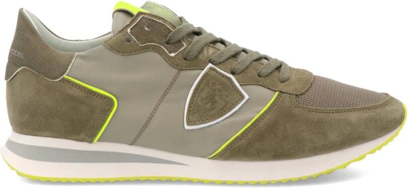 Philippe Model Groene Noos Sneakers met Contrasterend Hiel Detail Green Heren