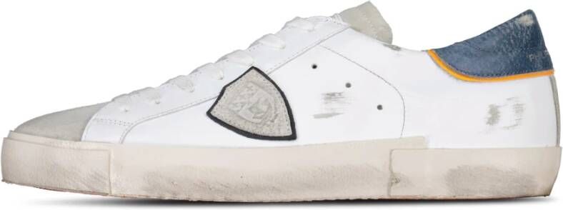 Philippe Model Sneakers in Used-Look van Suède White Heren