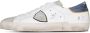 Philippe Model Blauwe Leren Sneakers met Logo Patch White Heren - Thumbnail 17