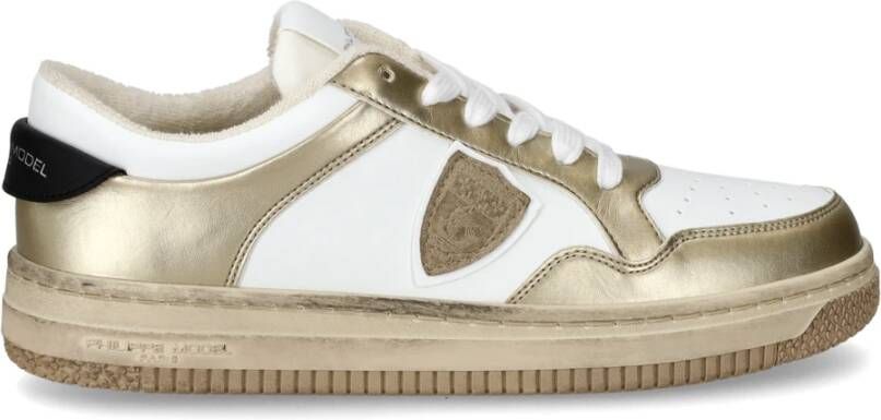 Philippe Model Wit Goud Lyon Lage Sneakers Multicolor Dames