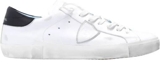 Philippe Model Witte lage top sneakers met verontrustende details White Heren