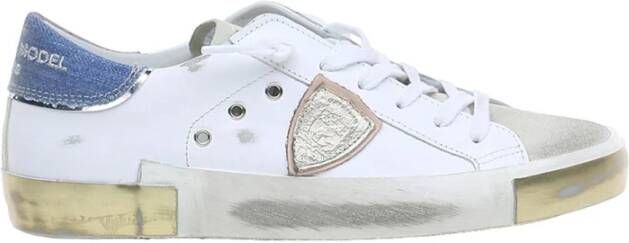 Philippe Model Italiaanse Sneakers met Contrasterend Hiel Detail White Dames