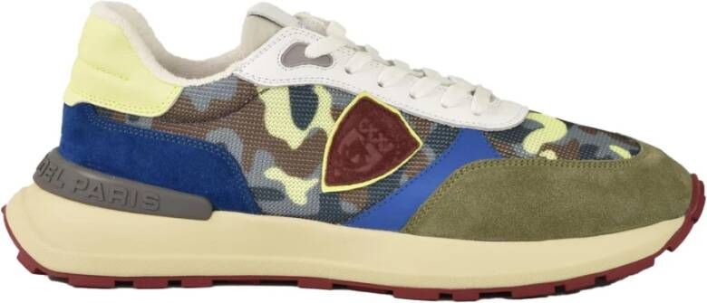 Philippe Model Camouflage Lage Heren Sneaker met Kleurrijk Design Brown Heren