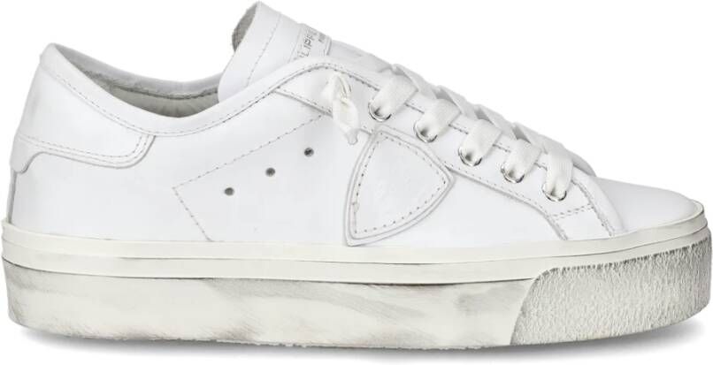 Philippe Model Witte lage top sneakers met verontruste rubberen zool White Dames