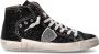 Philippe Model Zwarte Hoge Sneakers Leer Suède Glitter Black Dames - Thumbnail 5