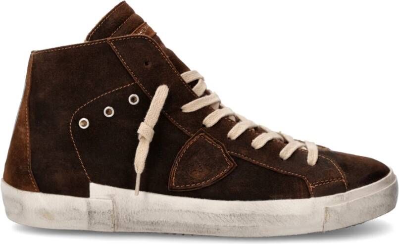 Philippe Model Vintage suède sneakers met teddy voering Brown Heren