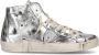 Philippe Model Zilveren Hoge Sneakers met Versleten Effect Gray Dames - Thumbnail 1