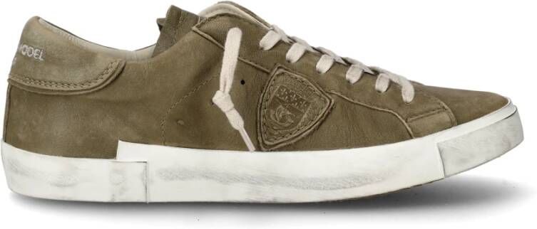 Philippe Model Verweerde Leren Sneakers Green Heren