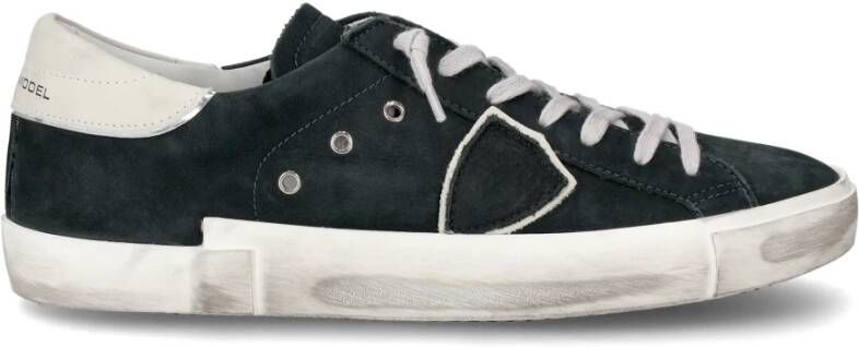 Philippe Model Paris X Leren Sneakers in Zwart Gebruikt Effect Black Heren