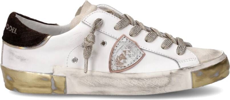 Philippe Model Sneakers Prsx Tennis Vrouwen Goud Bruin White Dames