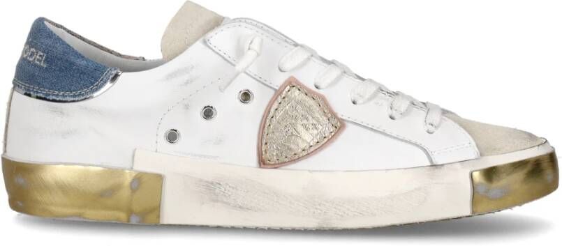 Philippe Model Italiaanse Sneakers met Contrasterend Hiel Detail White Dames