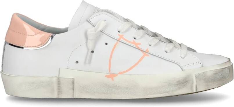 Philippe Model Sneakers met versleten effect en logo White Dames