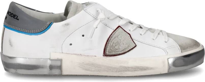 Philippe Model Witte lage top sneakers met asymmetrische band White Heren