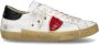 Philippe Model Witte Sneakers Leder Katoen Rubber Zool Multicolor Heren - Thumbnail 1