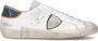 Philippe Model Blauwe Leren Sneakers met Logo Patch White Heren - Thumbnail 1