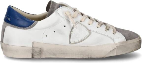 Philippe Model Witte lage top sneakers met asymmetrische band White Heren