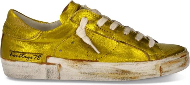 Philippe Model Gouden Straat Sneakers voor Vrouwen Yellow Dames