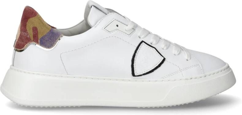 Philippe Model Lage Temple Leren Sneakers White Heren