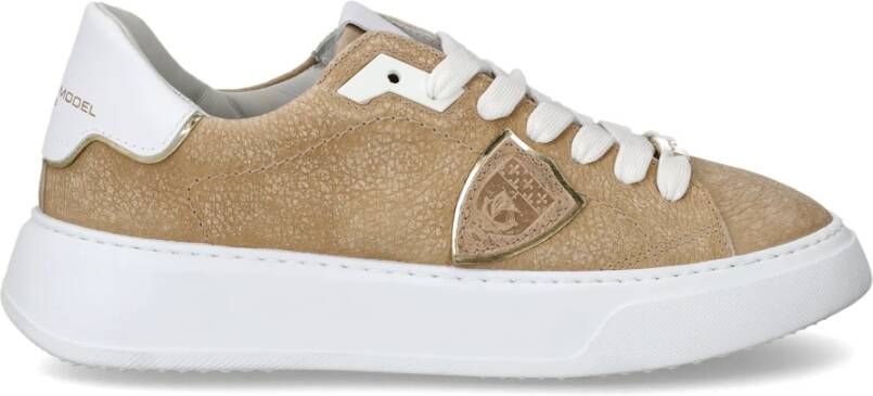 Philippe Model Temple Sneakers Trendy en Comfortabel Beige Dames