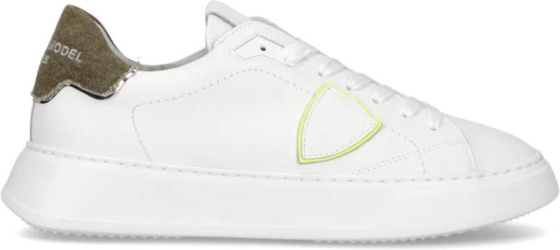 Philippe Model Witte Lage Sneakers met Bovenwerk van Kalfsleer White Heren