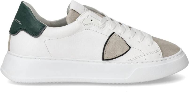 Philippe Model West Wit Groene Sneaker Temple Low White Heren