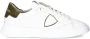 Philippe Model Canvas Leren Sneakers Wit Groen White Heren - Thumbnail 1