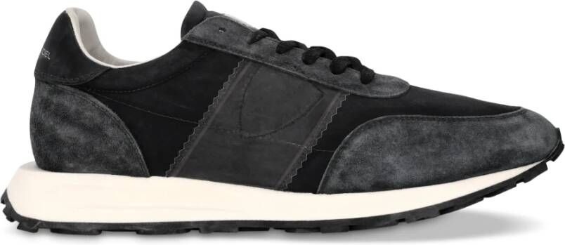 Philippe Model Nylon sneakers met suède details Black Heren