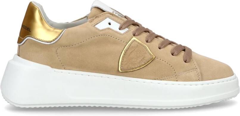 Philippe Model Gouden Gloed Nubuck Sneakers Vrouwen Multicolor Dames