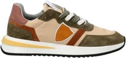 Philippe Model Beige Sneakers met Nylon en Suède Beige Dames