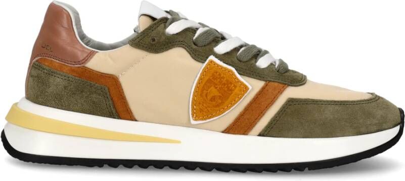 Philippe Model Beige Sneakers met Nylon en Suède Beige Dames