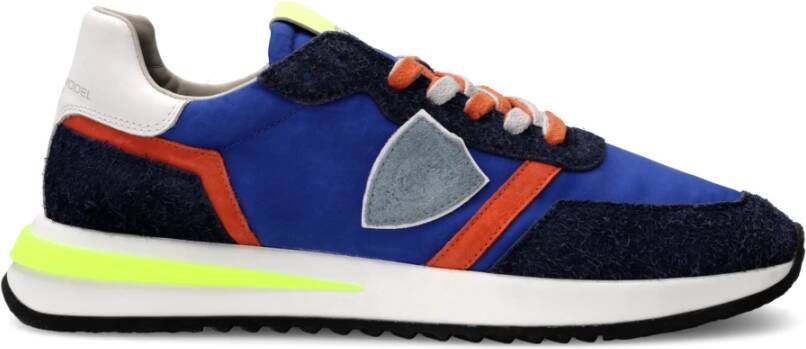 Philippe Model Blauw Oranje Hardloopschoenen Tropez 2.1 Blue Heren