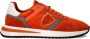 Philippe Model Vintage Style Sneakers Orange Mesh Suede Orange Heren - Thumbnail 1