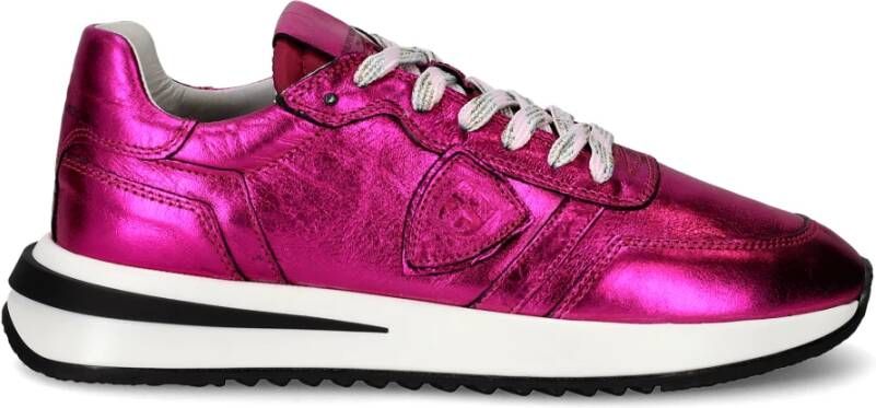 Philippe Model Mesh en leren sneakers met 3 5 cm zool Pink Dames