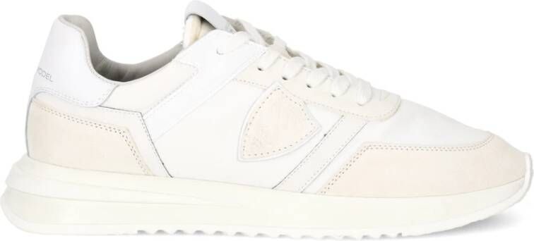 Philippe Model Eenvoudige Sneakers met Vetersluiting White Heren