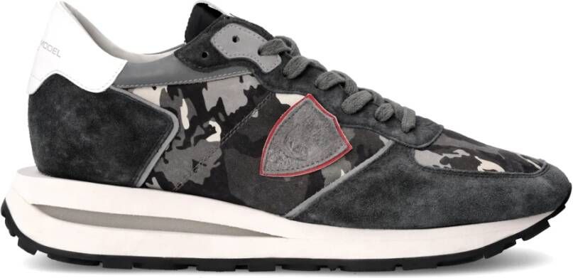 Philippe Model Grijze Camo Hoge Top Hardloopschoenen Gray Heren